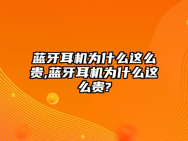 藍(lán)牙耳機為什么這么貴,藍(lán)牙耳機為什么這么貴?