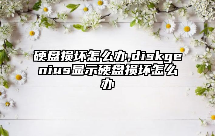 硬盤損壞怎么辦,diskgenius顯示硬盤損壞怎么辦