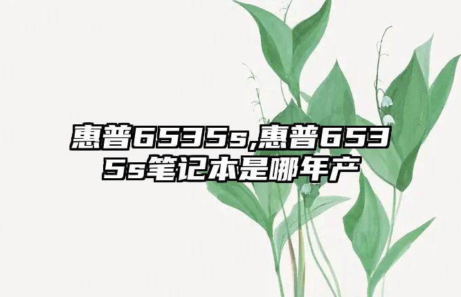 惠普6535s,惠普6535s筆記本是哪年產(chǎn)