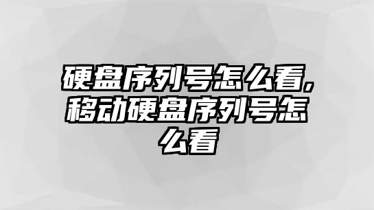 硬盤(pán)序列號(hào)怎么看,移動(dòng)硬盤(pán)序列號(hào)怎么看