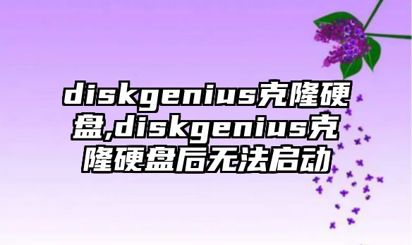 diskgenius克隆硬盤(pán),diskgenius克隆硬盤(pán)后無(wú)法啟動(dòng)