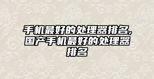 手機(jī)最好的處理器排名,國(guó)產(chǎn)手機(jī)最好的處理器排名