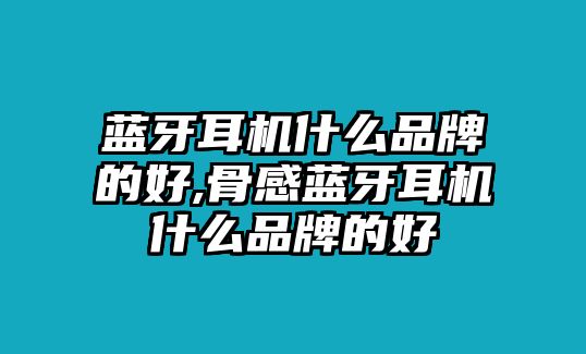 藍(lán)牙耳機(jī)什么品牌的好,骨感藍(lán)牙耳機(jī)什么品牌的好