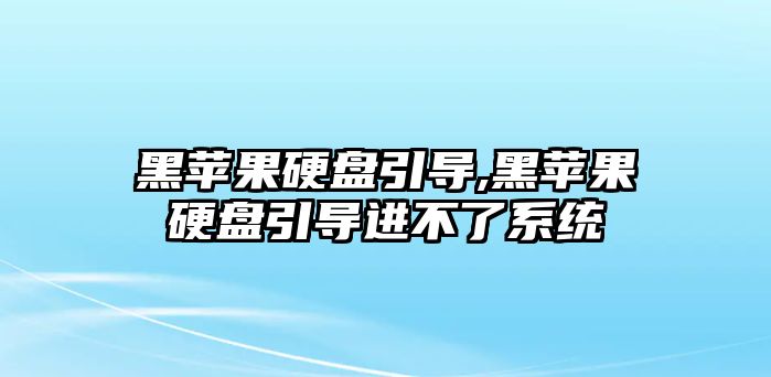 黑蘋果硬盤引導,黑蘋果硬盤引導進不了系統(tǒng)